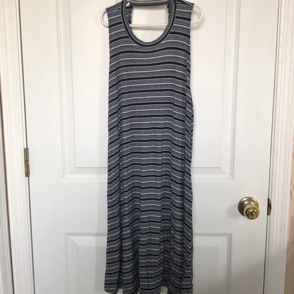 High neck Striped dress